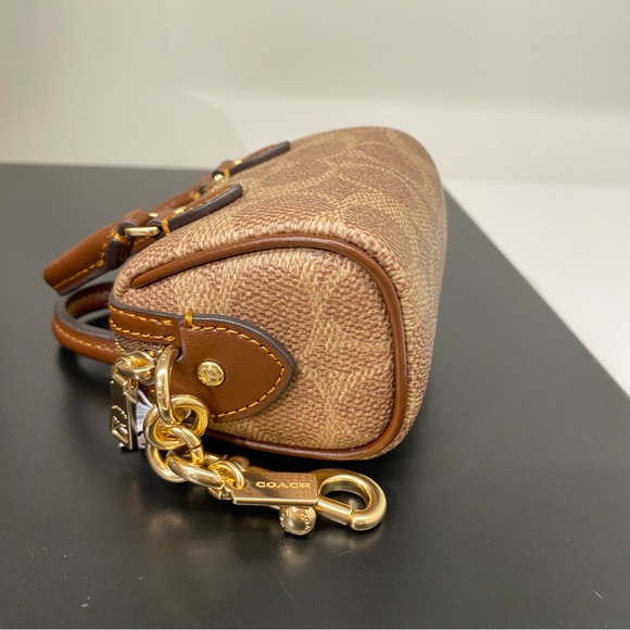 Coach Mini Rowan Satchel Bag Charm In Signature Canvas CX068 - Picture 5 of 7
